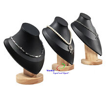 Halskette Büste Deko Schmuckbüste Schmuckständer Kunstleder schwarz