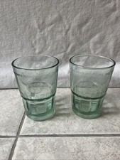 2x Bacardi Glas Cocktail Gläser Set Logo Schriftzug Relief Grün Fledermaus