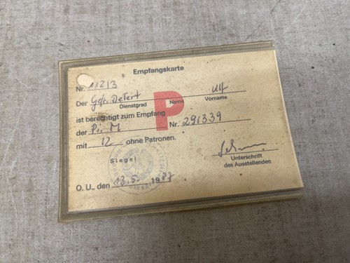 Empfangskarte nva pistole - nva, m