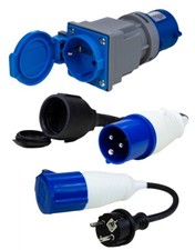 CEE Adapter 3er Set Stromadapter Camping CEE Stecker Schuko Steckdose CEE