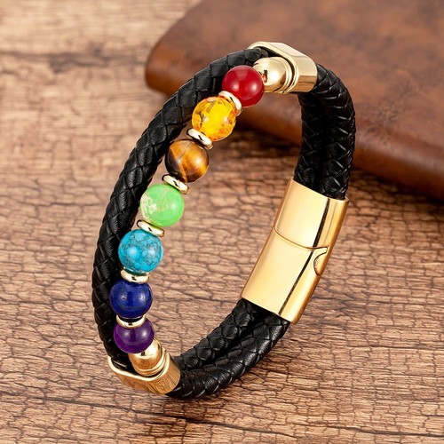 Chakra perlen stein armband - stein,
