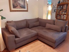 Sofa L Form beige mit