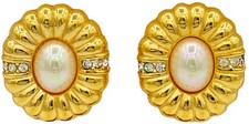 Vintage1980er DIOR Kunstperlen Kristall Vergoldet Ohrclips,Ohrclips ca.2.20cm.
