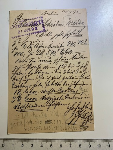 Mitteilung 1892 jüdische - , fa