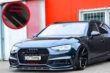 Frontspoilerlippe V2 mit Wings aus ABS Audi A4 S4 B9 S-Line in Schwarz Glanz