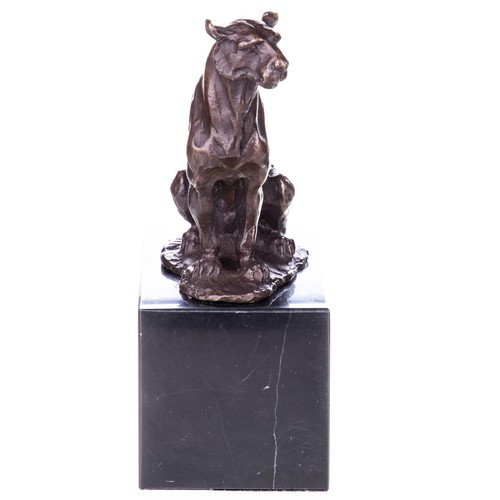 Bronzefigur panther skulptur - bronzefigur,