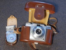 ANTIK ANALOG KAMERA AGFA SILETTE 1:3,5/45 LEDER ETUI NECKMANN BELICHTUNGSMESSER