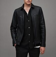 Neu Herren Designer Schwarz Original Lammleder Weich Biker Lederjacke