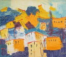 Mediterrane Stadt xl  Öl Bild ready to hang 100x115 Italien