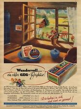 GEG Bergkäse Alpenrose Allgäu XL Reklame 1936 Camembert Limburger Werbung Kühe