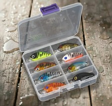 Wobbler Set 8 tlg. inkl. Box und 5 Snaps, 4,5 cm, 3,5g Forelle/ Barsch/ Rapfen