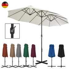 Großer Doppelsonnenschirm Sonnenschirm Gartenschirm Doppelschirm Alu 460 x 270cm