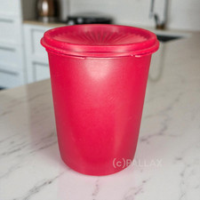 TUPPERWARE A34 STAR-SET VORRATSDOSE 1,25 L ROT VINTAGE MIT SONNENDECKEL