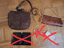 Schlangenleder Krokoleder Handtasche Portemonnaie Vintage 