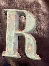 Eisenbuchstabe großes R Vintage mintfarben schwer Rost Dekorativ Geschenk Name