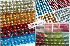 Selbstklebende Halbperlen 6mm Metallic Bordüre Schmucksteine Deko Verzieren