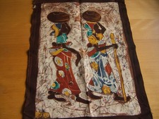 Stoff  Paneel  Batik Unikat 35 x 48 cm Afrika-Motiv Baumwolle