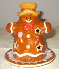 Keramik Windlicht Lebkuchen-Mann -Frau 2-teilig Teelicht Räuchermännchen