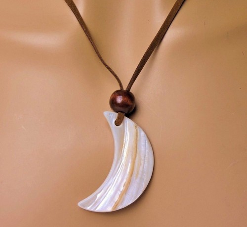 Lederhalsband perlmutt - lederhalsband,