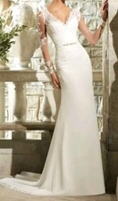 Mermaid Spitze Brautkleid Hochzeitskleid Kleid Braut Babycat in weiß Gr. 38