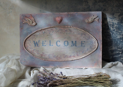 Welcome schild deko paneel - welcome,