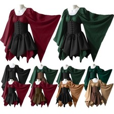 Damen Cosplay Victoria Mittelalter Vintage Fee Elf Kostüm Bandage Patchwork
