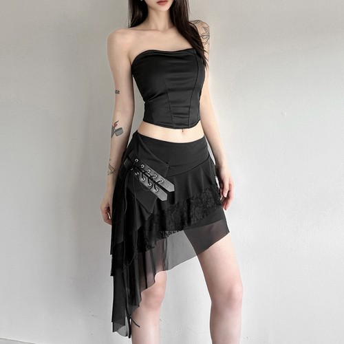 Gothic damen asymmetrischer - gothic,