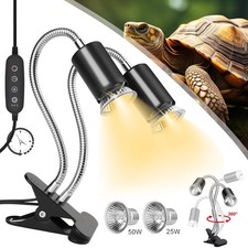 Schildkröten Wärmelampe UVA UVB Doppelende Reptilienlicht Heizlampe mit 2 Birnen