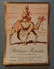 altes Weinetikett Etikett Label Afrikaner Rotwein Entwurf Illert Kunstanstalt