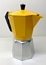 Retro ABC Crusinallo Espressokocher COLOUR Express gelb aus 1980er Jahre Rarität