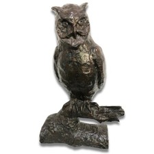 Bronzeskulptur "Abstrakte Eule" von Ladislav Hlina