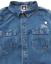 G-Star Damen Jeans Bluse Größe S Langarm Slim Fit East Denim Slim Shirt WMN H691