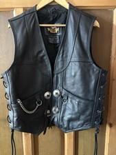 Original Harley Davidson Lederweste, Schwarz Neuwertig. Größe M 