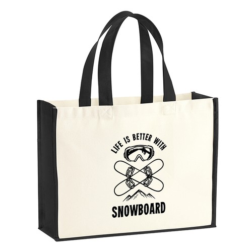 Jutetasche snowboard life - life, is