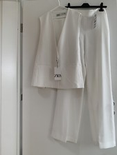 Zara Anzug Weste Hose Weiß