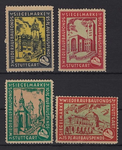 Stuttgart 1946 siegelmarken - pp, stuttgart,1946,siegelmarken