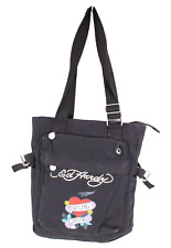 Ed Hardy Tote Bag Tasche Shopper Schultertasche Canvas schwarz True Love PB398