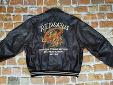 *REDSKINS VINTAGE LEDERJACKE*DRAGON TEDDY BY RDS*AUBERGINE*GR: XXL*RARITÄT