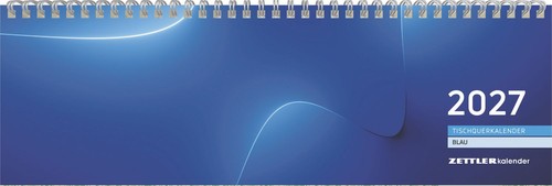 Tischquerkalender blau - tischquerkalender, 1w/2s