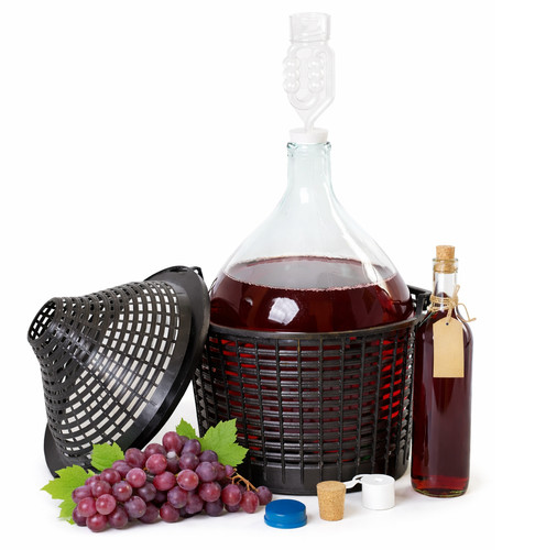 Weinballon mit korb - weinballon,