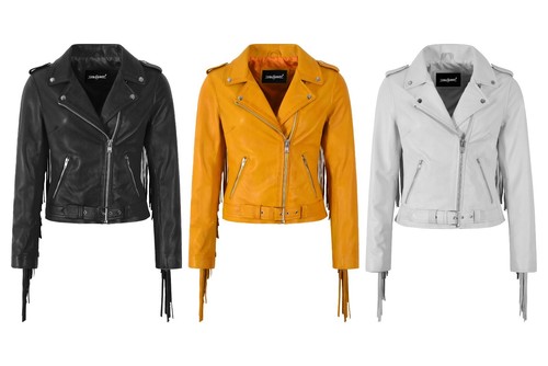 Damen brando lederjacke - lederjacke, lange