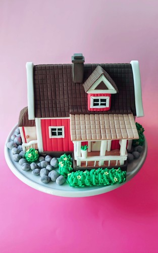 Tortendeko haus fondant - tortendeko,