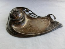 WMF Jugendstil Tintenfass Tintenzeug Schreibtischgarnitur Straußenmarke um 1900