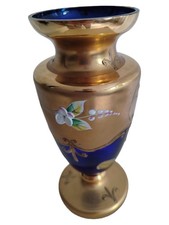 Bohemia Crystal Vase Gold Glas