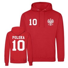 Herren Polen Hoodie Trikot Pullover mit Wunschname & Nummer WM Fußball Fan Fun