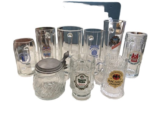 Glasbierkrüge vintage - 9x,