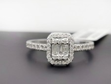 Damenring, Diamantring, Weissgold 585, mit 0,32 ct Diamanten