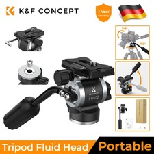 K&F Concept FH-02 Fluidkopf Stativkopf Video Head Mount Plate für Kamera Stativ