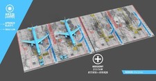 Diorama 2x Flughafen Apron 4 Parkplätze 1/200 für Flugzeugmodelle „C“ Klasse