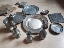 Konvolut 14,2kg Zinn Geschirr Teller Becher Guss-Barren WM80 Anti-Friction Star